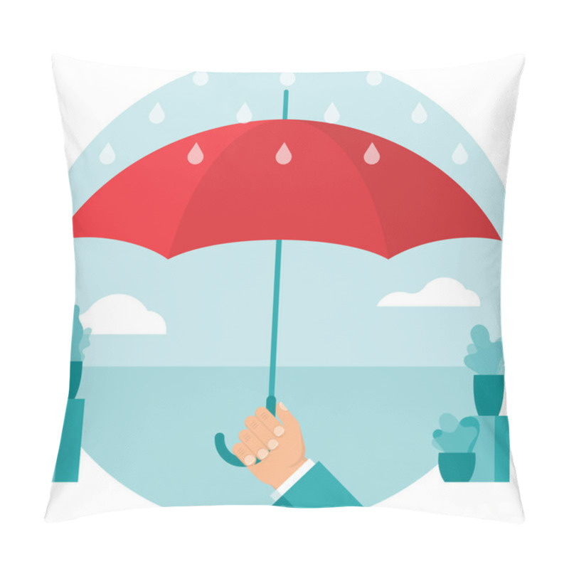 Personality  Hand Holding Red Umbrella Pillow Covers