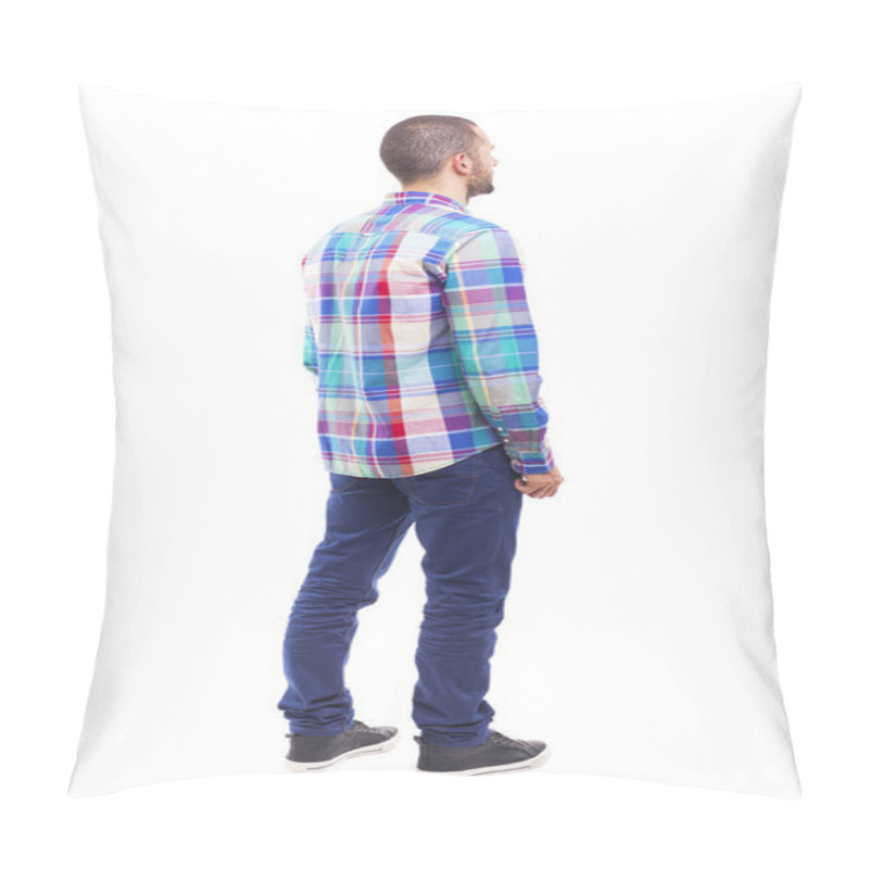 Personality  Back View Of Young Casual Man Pillow Covers