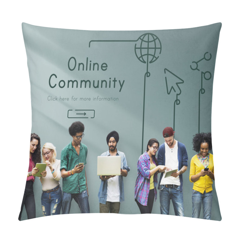 Personality  People Using Digital Devices Pillow Covers