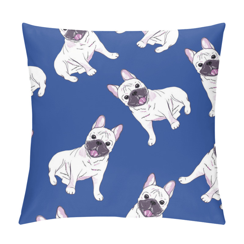 Personality  Bulldogs Seamless Pattern Pillow Covers