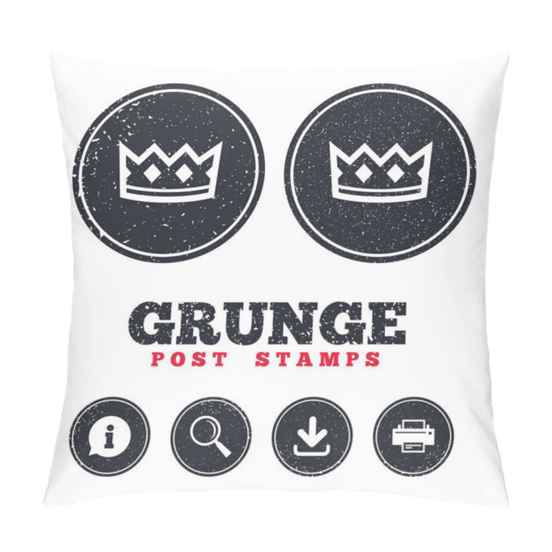 Personality  Crown Sign Icon.  Pillow Covers