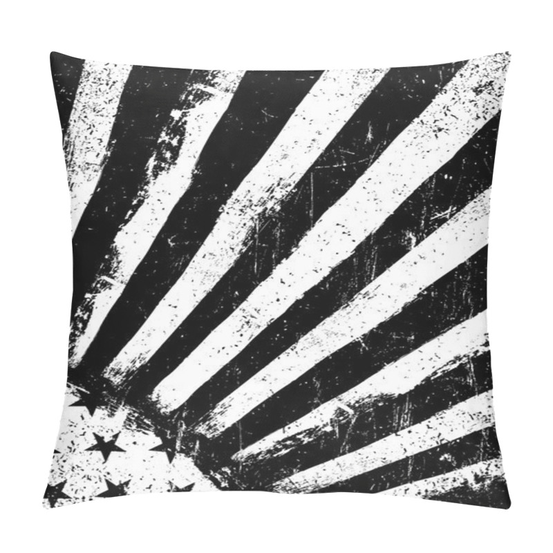 Personality  American Flag Grunge Background. Pillow Covers