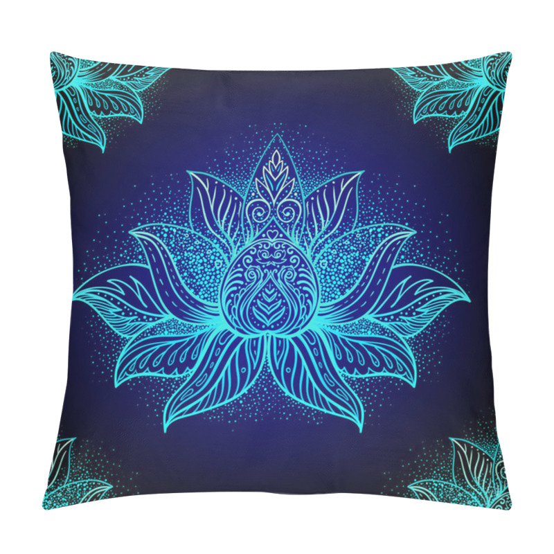 Personality  Vector  Ornamental Lotus Bohemian Floral Paisley Seamless Ornament. Folk Henna Tattoo Style Pattern. Indian Style. Vintage Ornate Vector Wallpaper. Astrology, Alchemy, Spirit, Magic. Pillow Covers