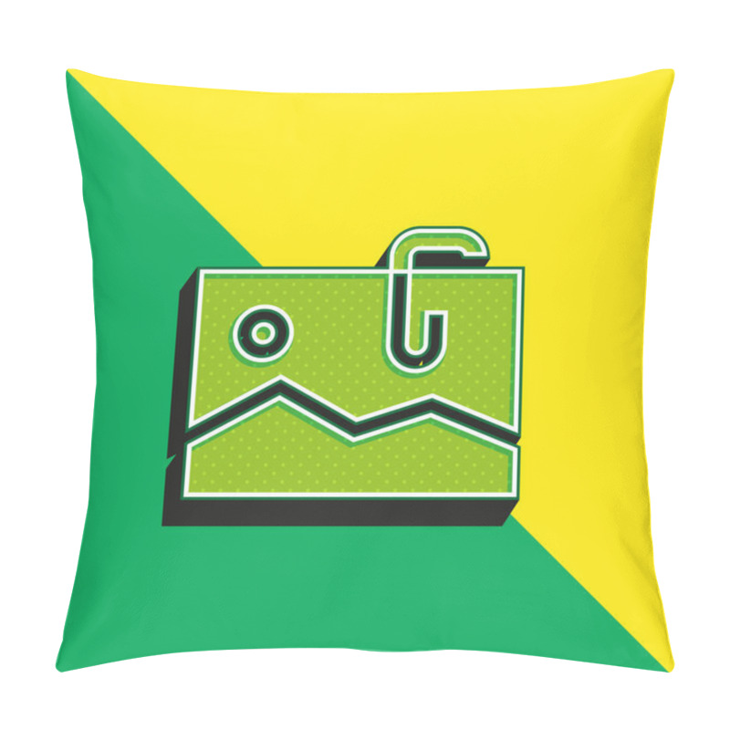 Personality  Attached Green And Yellow Modern 3d Vector Icon Logo Pillow Covers