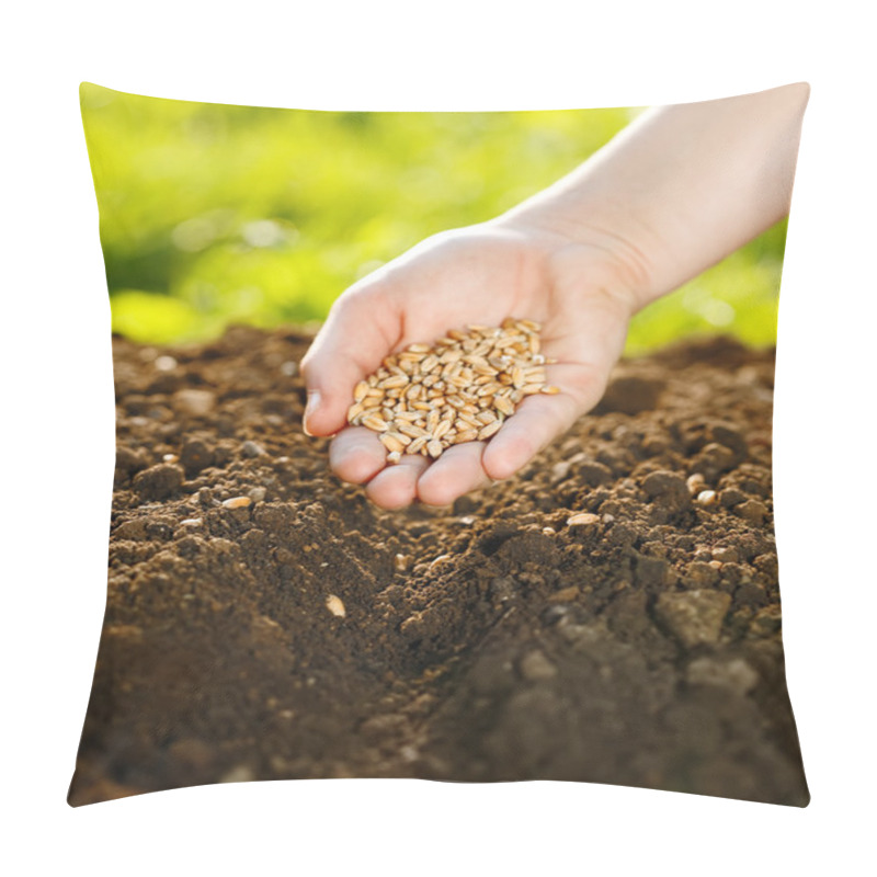 Personality  Corn Sowing By Hand Pillow Covers