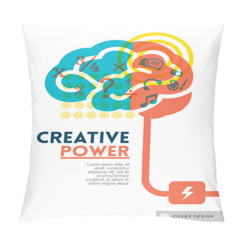 Personality  Creative Brain Idea Concept Background Design Layout For Poster Pillow Covers