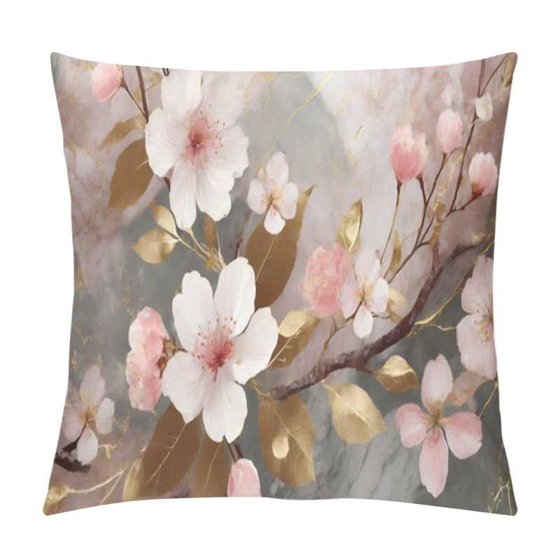 Personality  Refined Floral Harmony: Marble Texture Pillow Covers