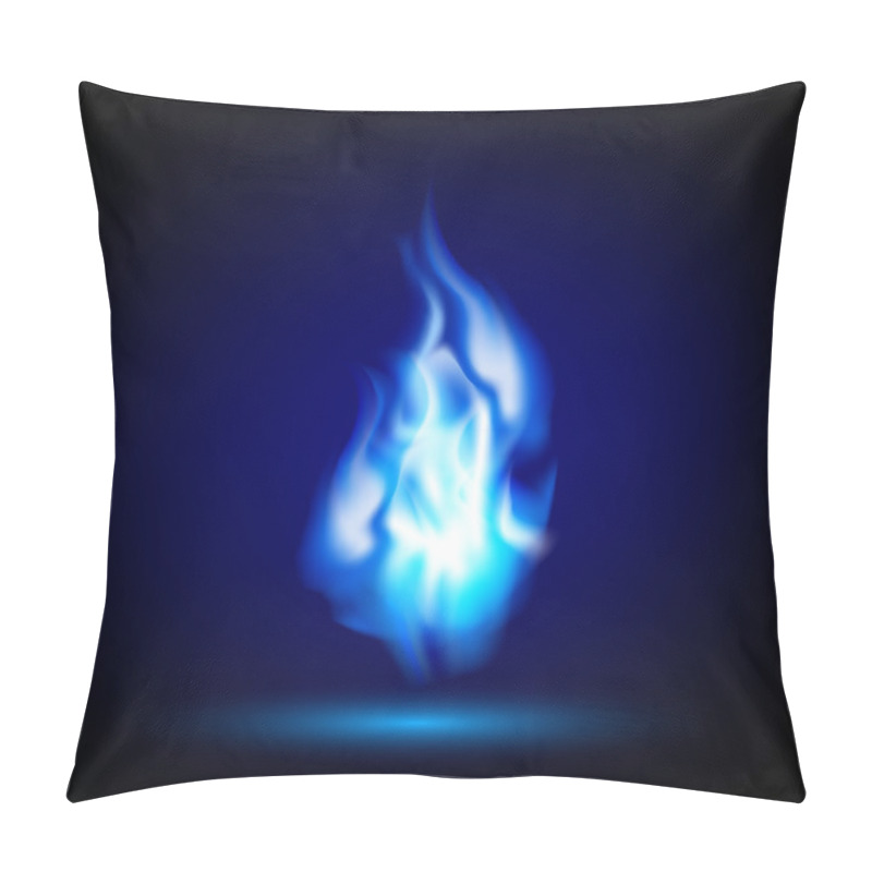 Personality  Blue Flame On A Black Background Pillow Covers