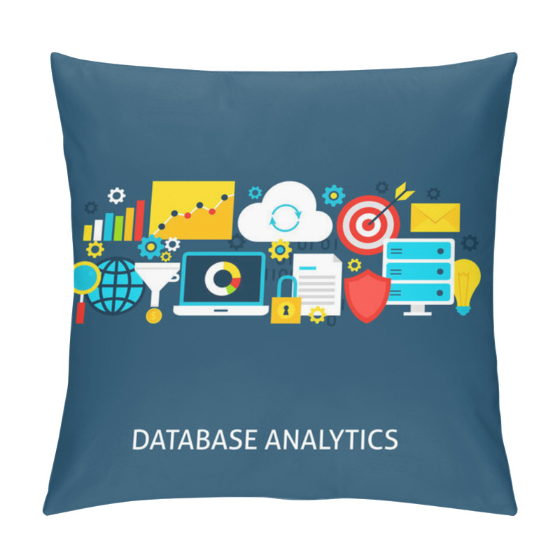 Personality  Database Analytics Vector Flat Concept Pillow Covers