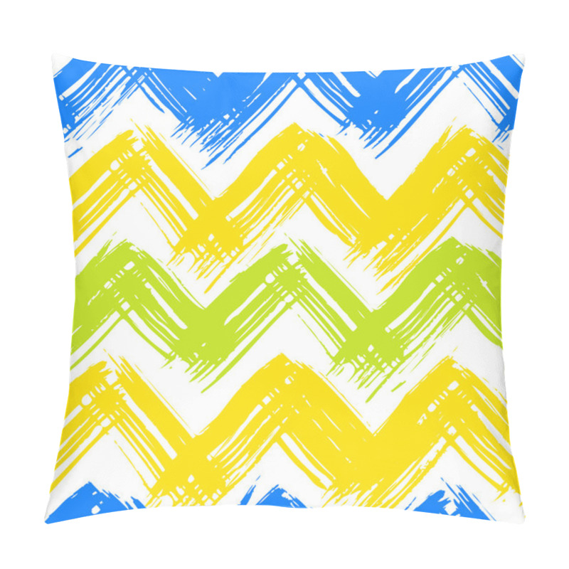 Personality  Chevron Pattern Hand Painted With Bold Brushstrokes Pillow Covers