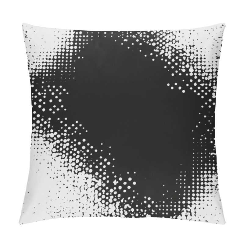 Personality  Vector Halftone Background With Distressed Noise And Glitch Effects. Abstract, Rough Strokes Create A Punk, Digital Overlay With Geometric Shapes Pillow Covers