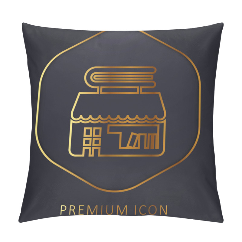 Personality  Bookstore Golden Line Premium Logo Or Icon Pillow Covers