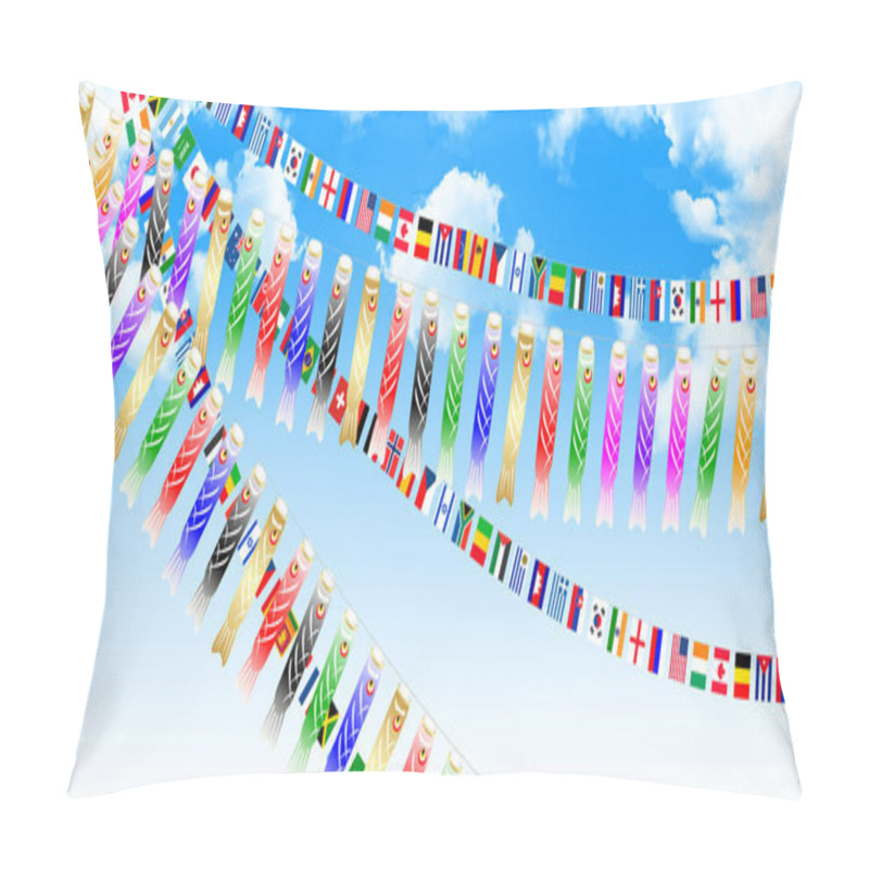 Personality  Carp Sky Landscape Childrens Day Background Pillow Covers