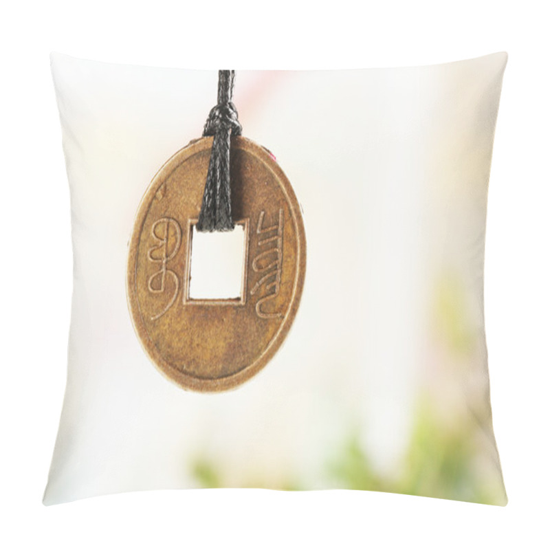 Personality  Feng Shui Coin On Light Background Pillow Covers