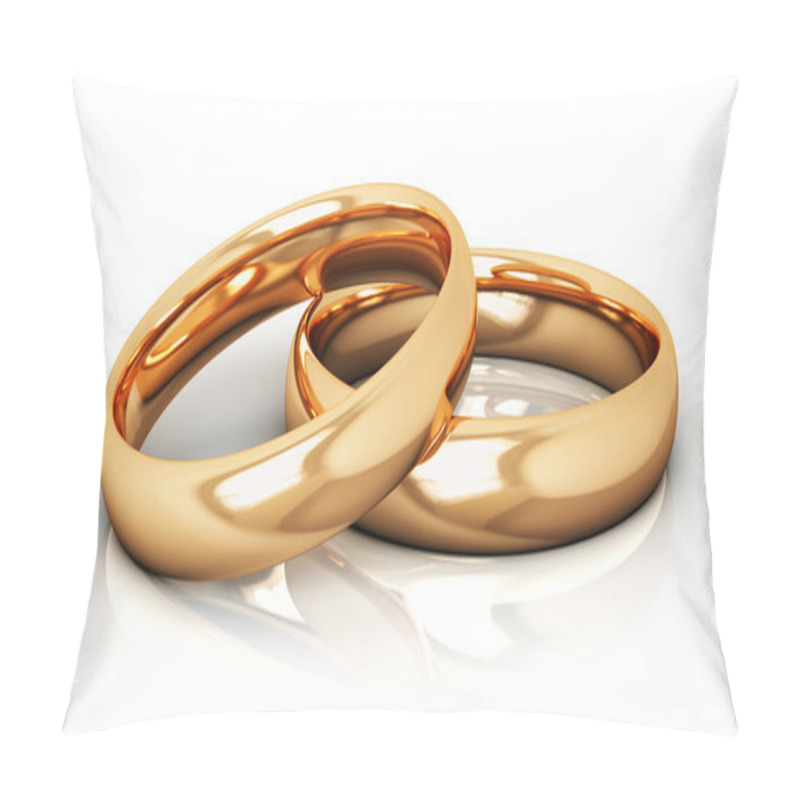 Personality  Golden Wedding Rings Pillow Covers