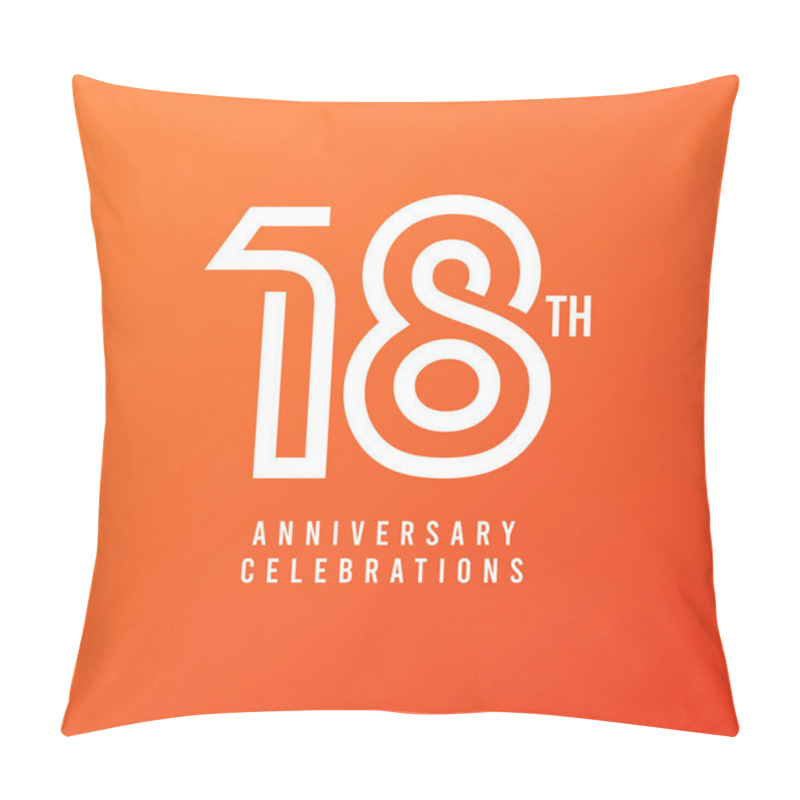 Personality  18 Th Anniversary Celebration Vector Template Design Illustration Pillow Covers