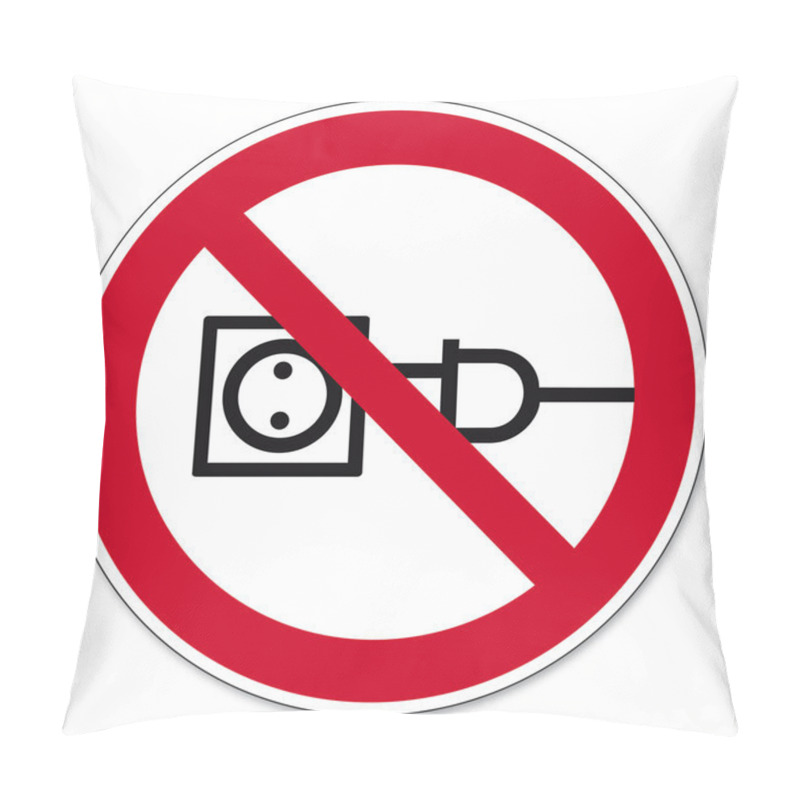 Personality  Prohibition Signs BGV Icon Pictogram Pull The Cable Prohibited Pillow Covers