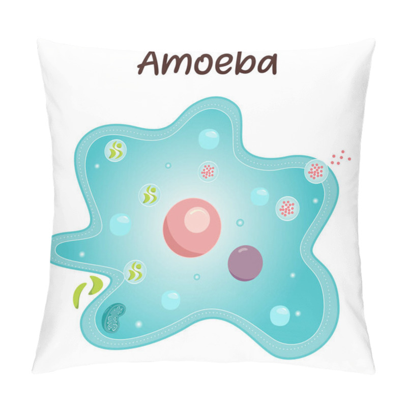 Personality  Vector Illustration Of An Amoeba Microorganism Pillow Covers