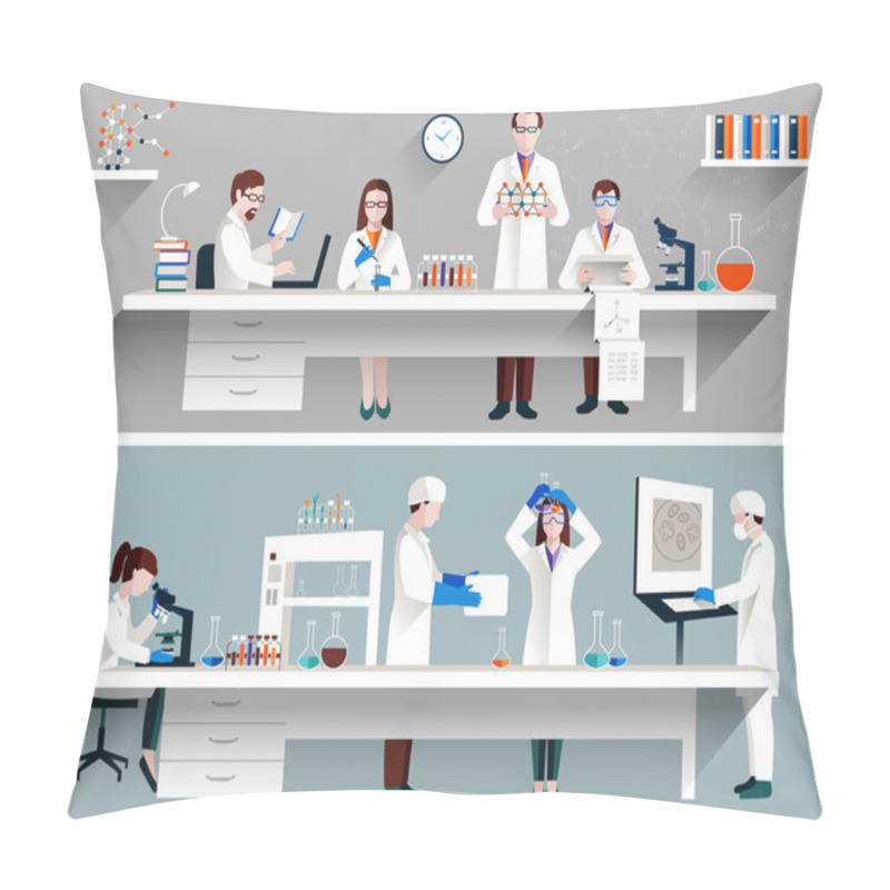 Personality  Scientists In Lab Concept Pillow Covers