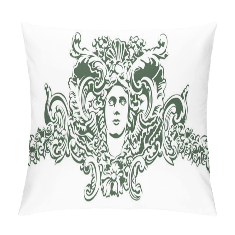 Personality  Womans Face Ornate. Pillow Covers