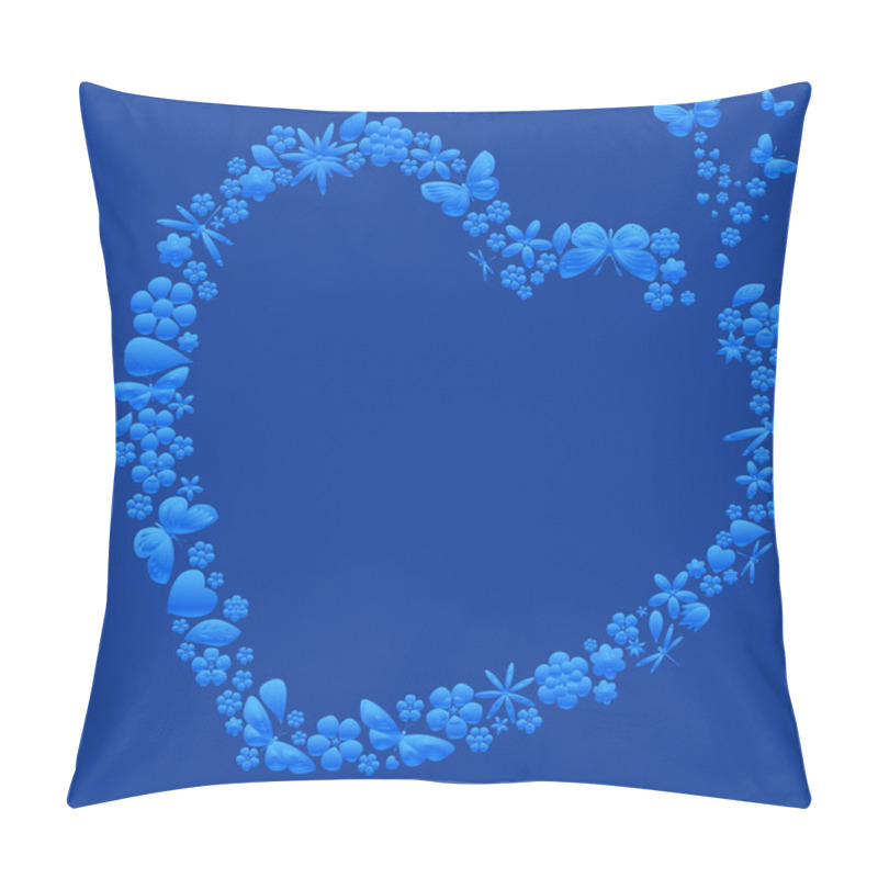 Personality  Holiday Heart With Flowers And Butterflies Pillow Covers