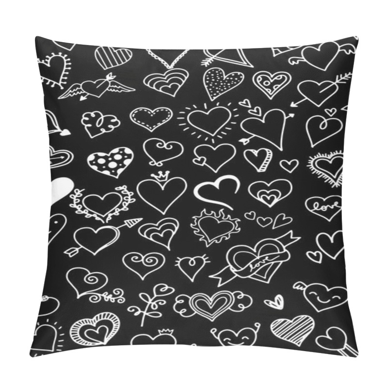 Personality  Hand Drawn Hearts. Design Elements For Valentine's Day. Pillow Covers