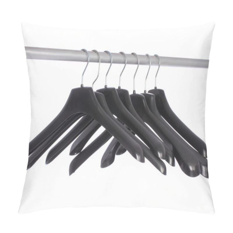 Personality  Black Shoulders On The Hanger Isolated On White Background Pillow Covers