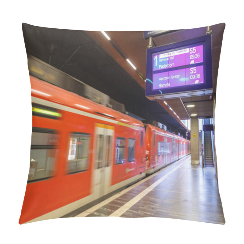 Personality  Hanover, Germany - August 9, 2020 Railway Train Station At Hanover Airport (HAJ) In Germany. Pillow Covers