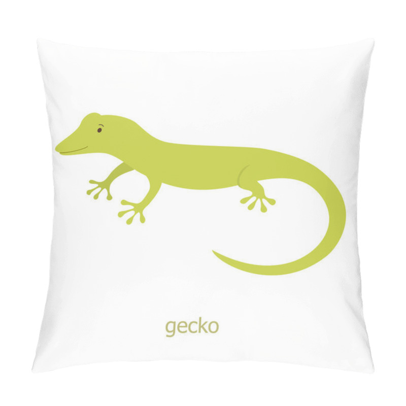 Personality  Gecko. Cartoon Character. Pillow Covers