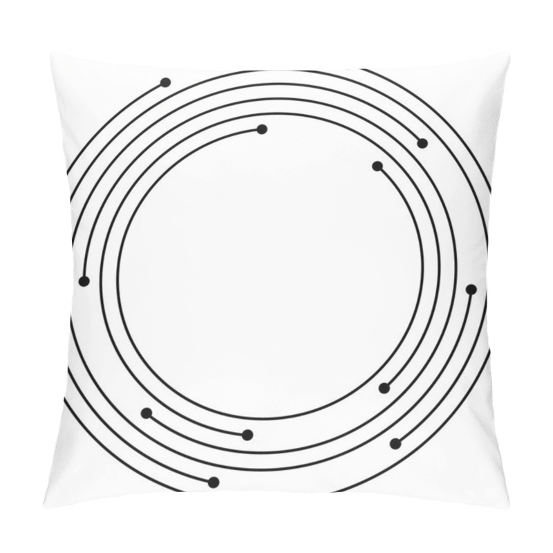 Personality  Concentric Circles With Dots Element.  Pillow Covers