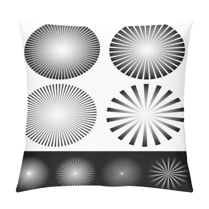 Personality  Set Of Starburst, Sunburst Shapes.  Pillow Covers