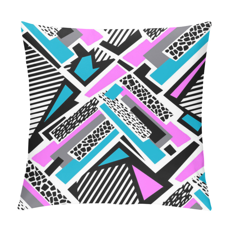 Personality  Geometric Curved Lines Graffiti Seamless Hand Craft Expressive Ink Hipster Pattern.Grunge Urban Dynamic Expressive Bright Painting.Print For Textile,apparel, Wrapping Paper. Pillow Covers