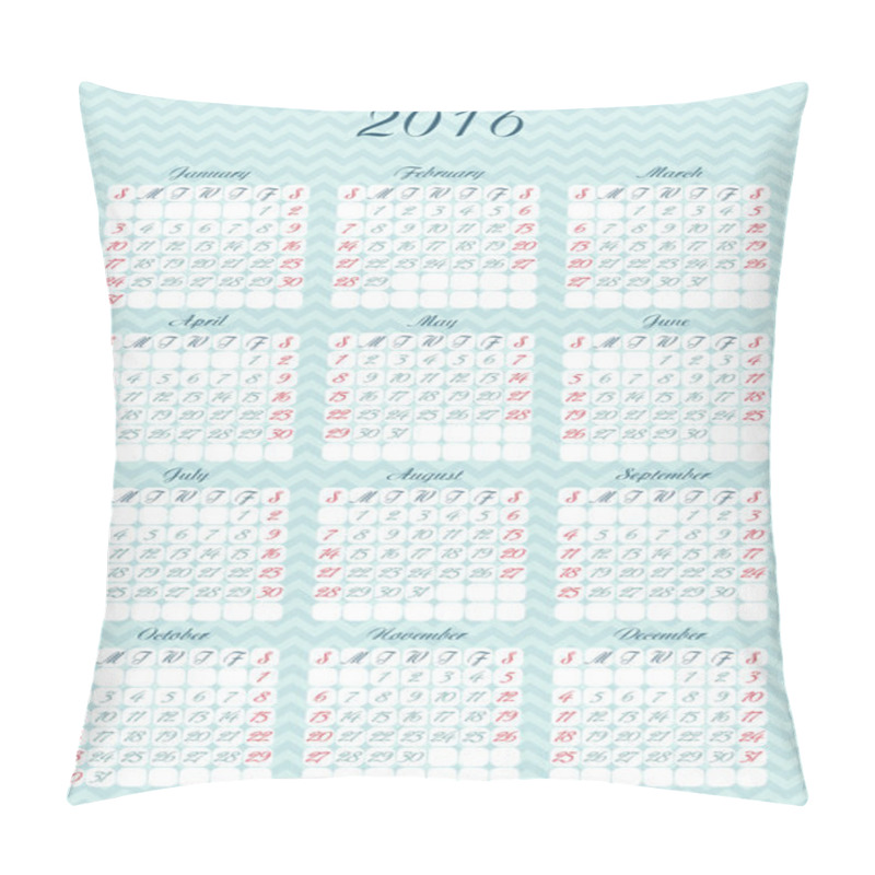 Personality  Calendar With Caligraphic Letters And Numbers Pillow Covers