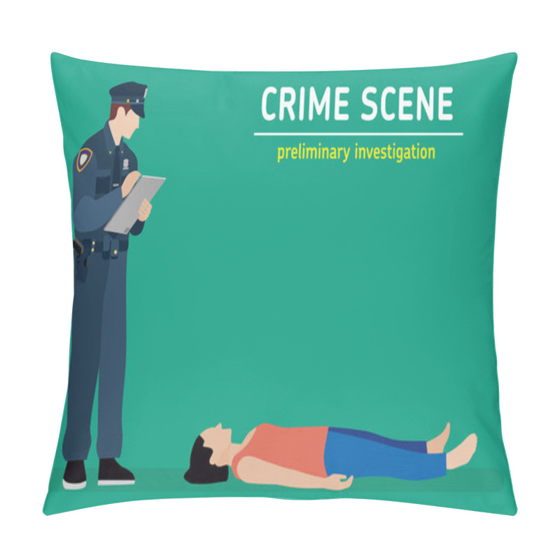 Personality  Flat Illustration. Murder Investigation. Pillow Covers