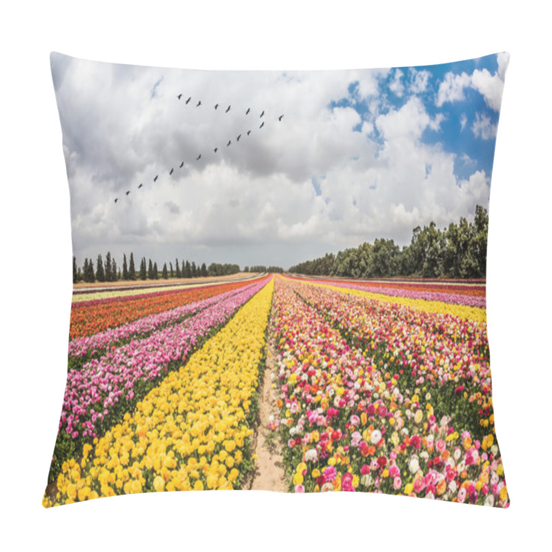 Personality   Over The Field Flying Migratory Birds Pillow Covers