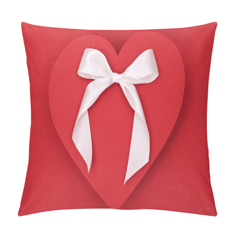 Personality  Red Heart And White Bow Pillow Covers