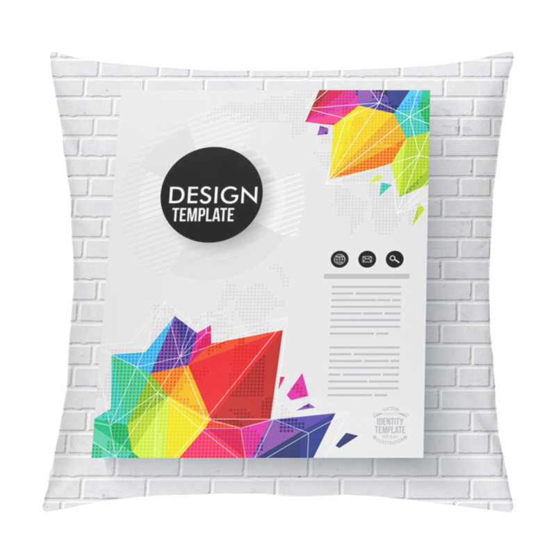 Personality  Stylish Business Design Template On A Brick Wall Pillow Covers