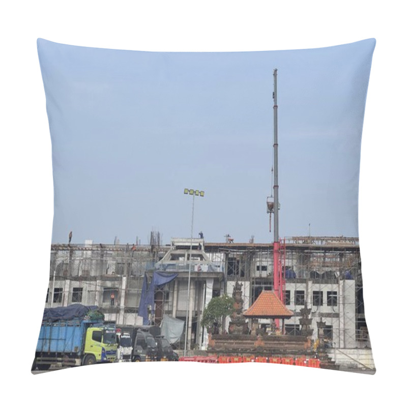 Personality  Construction Site With Scaffolding And Concrete. Pillow Covers