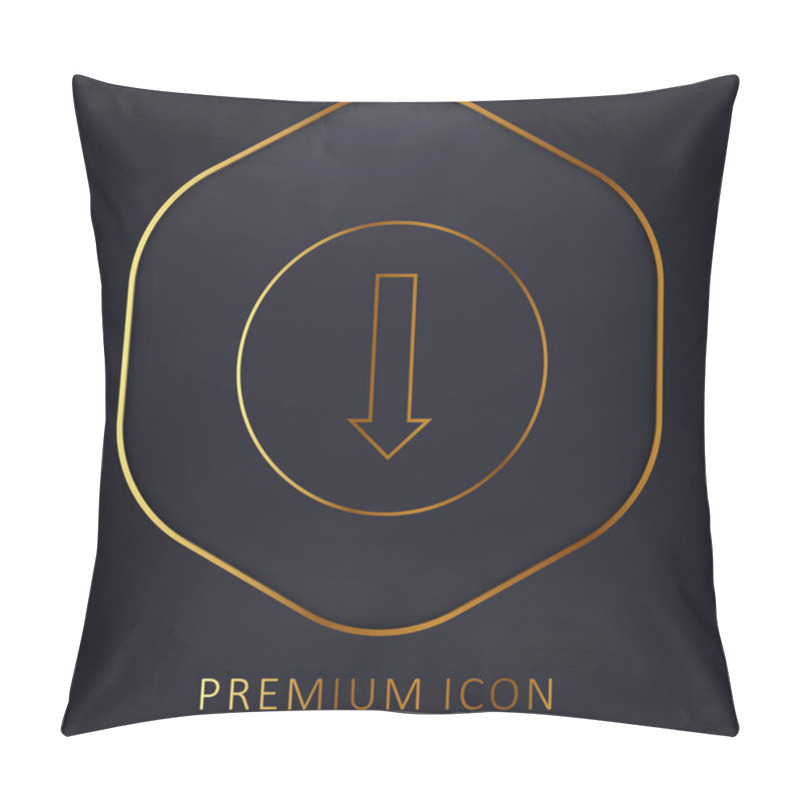 Personality  Arrow Pointing To Down Golden Line Premium Logo Or Icon Pillow Covers