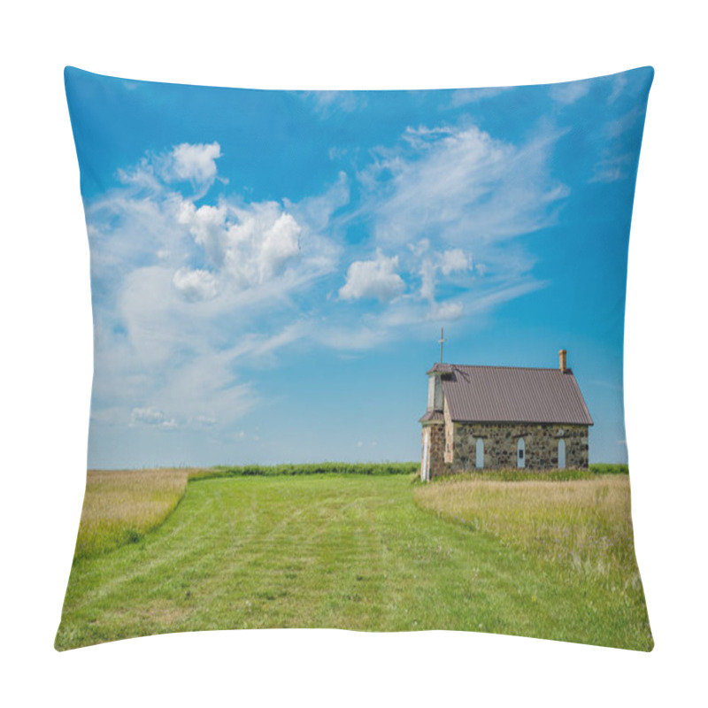 Personality  The Old Stone Church Outside Abernethy, Saskatchewan, Built In 1892 Entirely Of Fieldstone  Pillow Covers