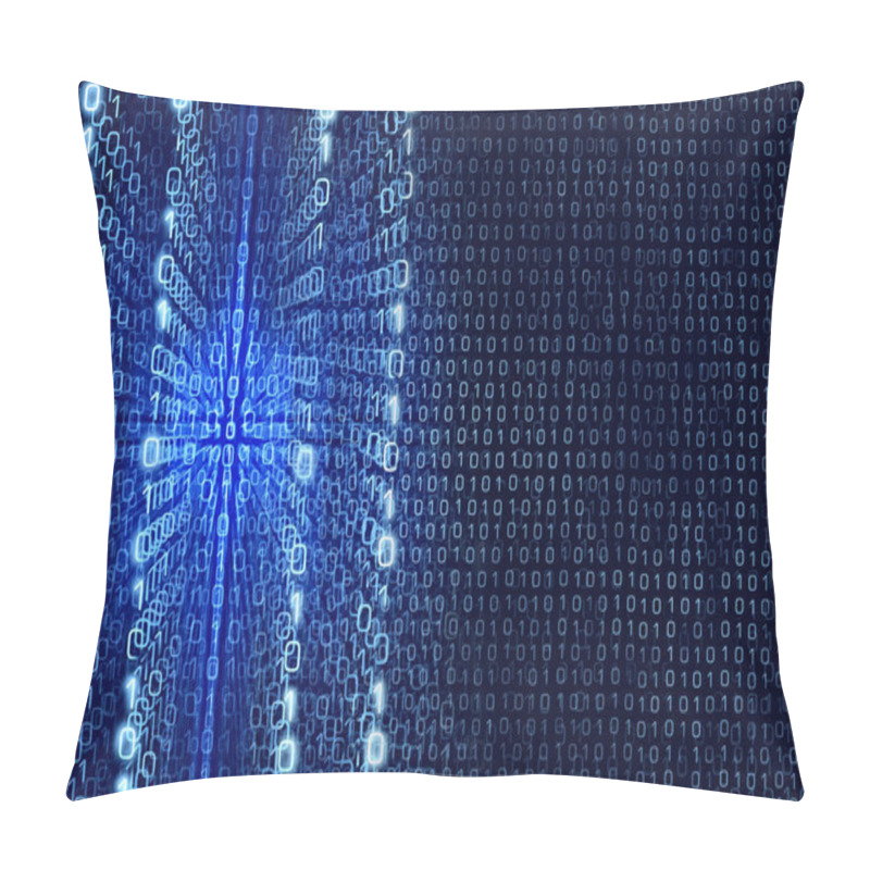 Personality  Blue Matrix Abstract - Binary Code Digital Background Pillow Covers