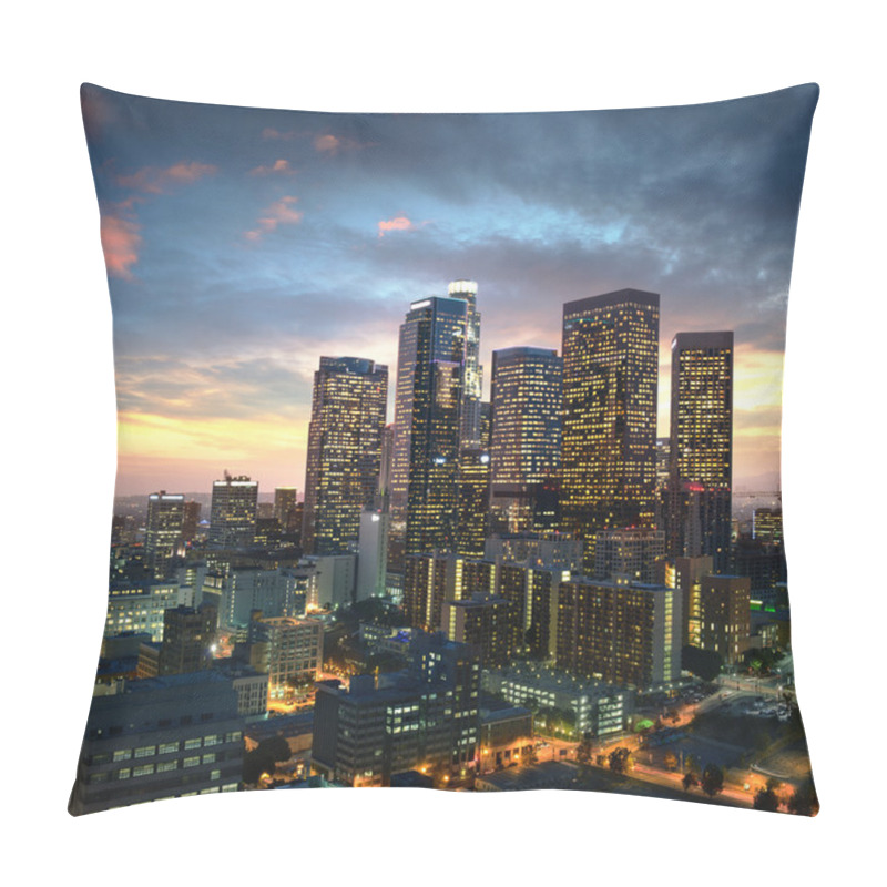 Personality  Los Angeles Downtown At Sunset, California Pillow Covers