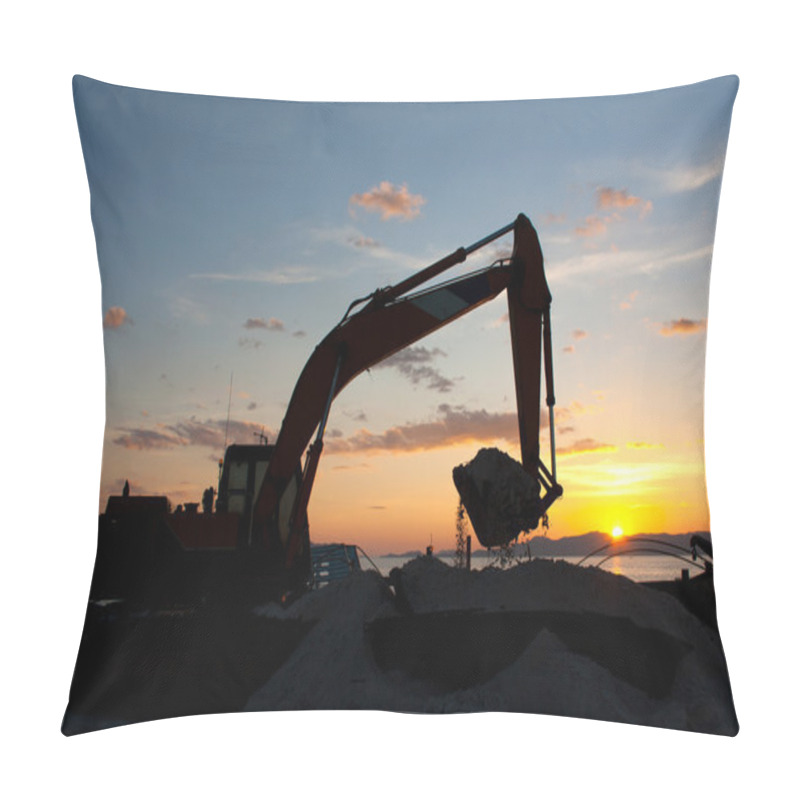 Personality  Excavator Machine Doing Earthmoving Pillow Covers