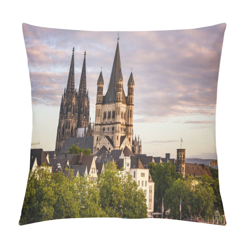 Personality  Gothic Building And Cloudy Sunset Sky, Cologne Pillow Covers