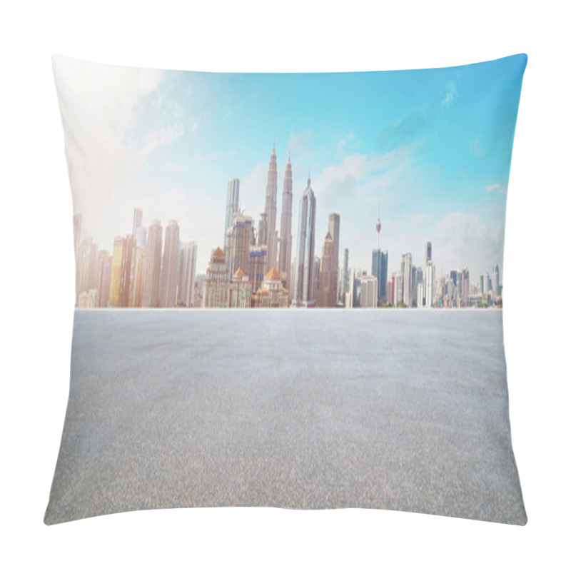 Personality  Empty Asphalt Road With Modern City Skyline . Pillow Covers