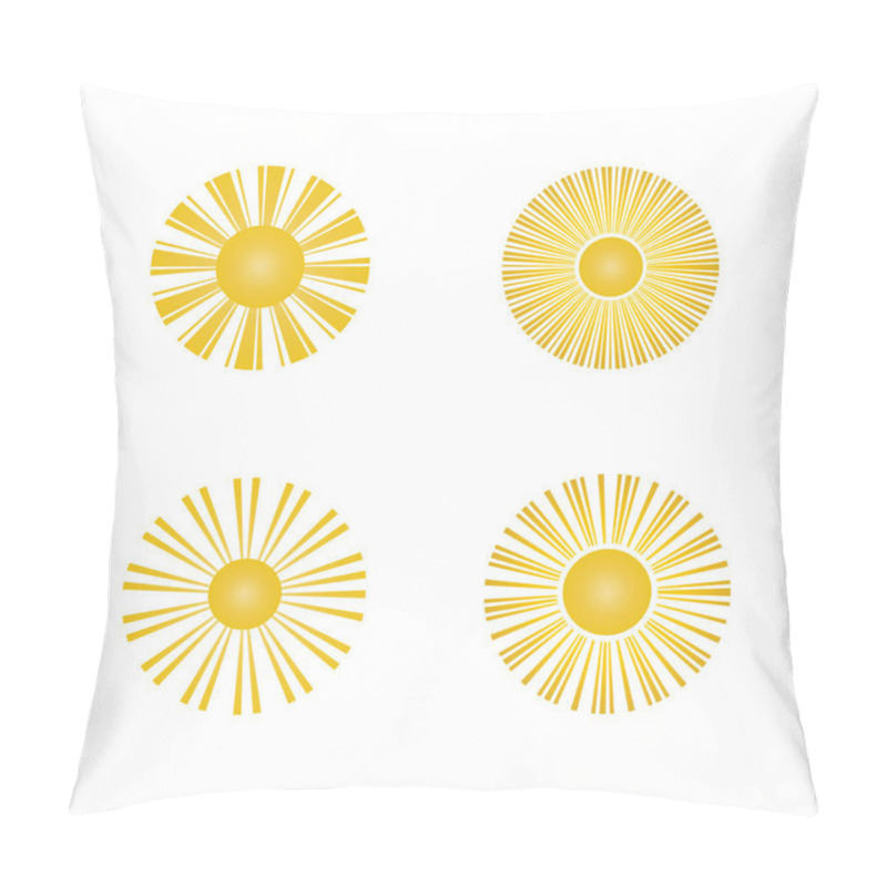 Personality  Set Of Sun Icons On White Background Pillow Covers