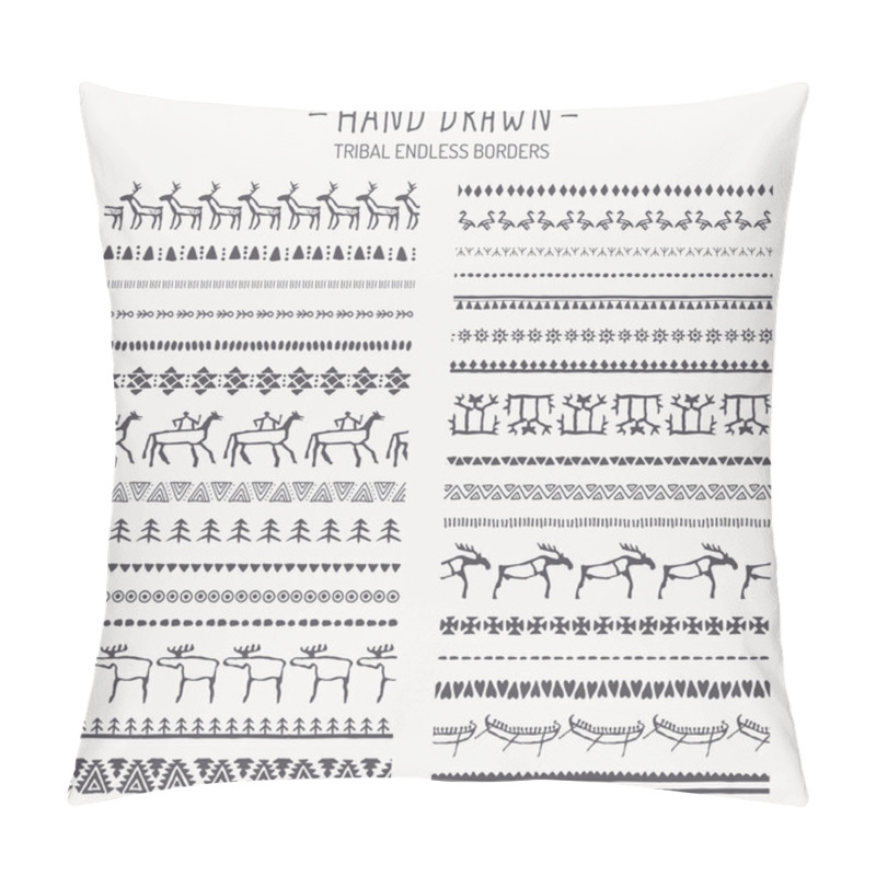 Personality  Hand Drawn Tribal Endless Borders.  Pillow Covers