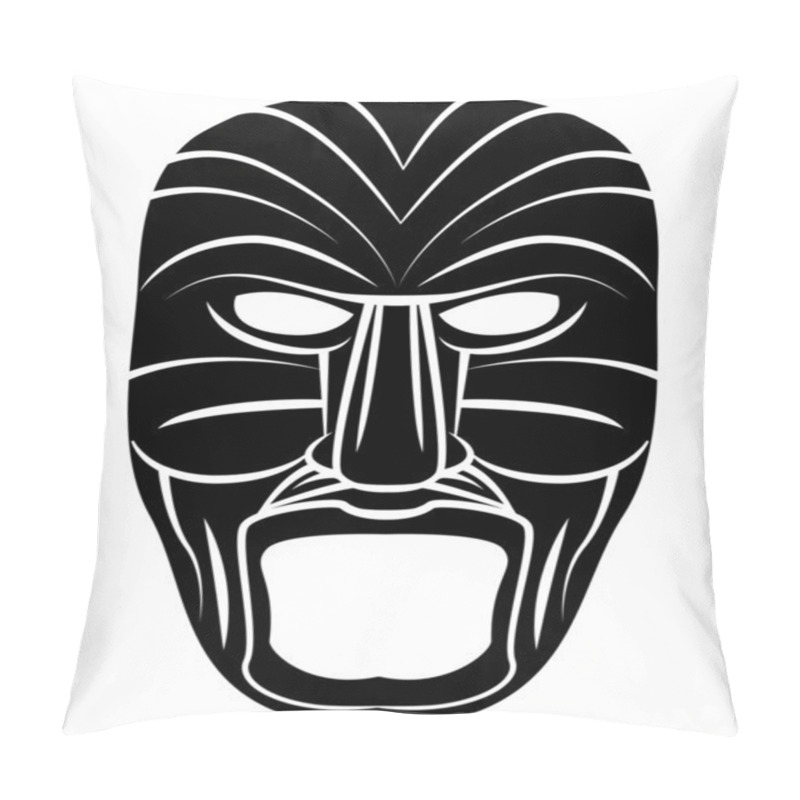 Personality  Totem Mask Black Silhoutte Of Pillow Covers