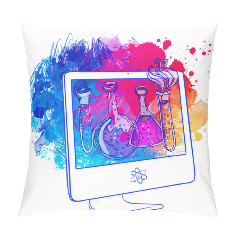 Personality  Back To School: E-learning Technology Concept Pillow Covers