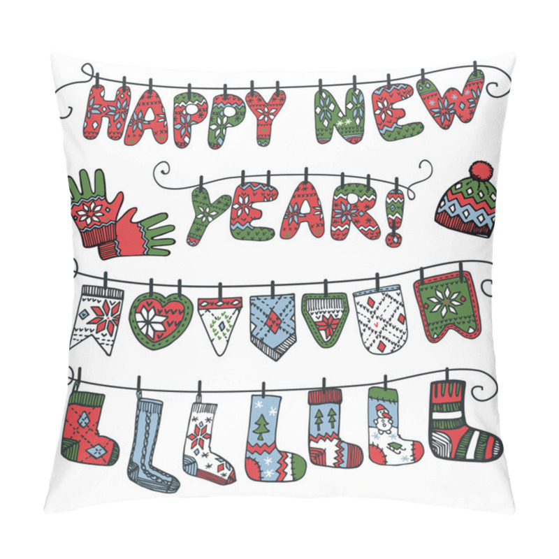 Personality  New Year Knitted Letters Pillow Covers